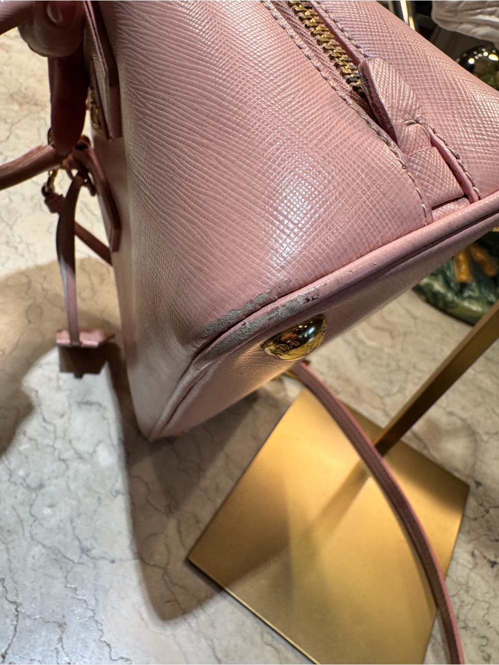 Prada Small Pink Promenade Bag, Gold Hardware - Picture 11 of 16
